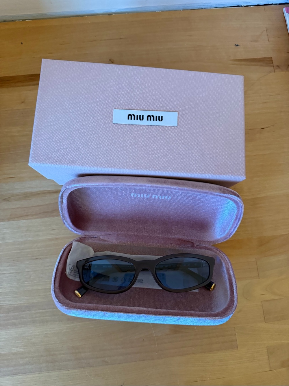 Miu Miu Brown Sunglasses with original case and box
